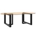vidaXL Nohy konferenčného stolíka v tvare T, 2 ks, čierne, 70x25x(42-43) cm, oceľové