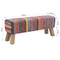 vidaXL lavička 110 x 30 x 45 cm Skutočná koža Viacfarebný