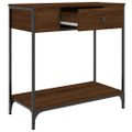 vidaXL Konzolový stolík hnedý dub 75 x 34,5 x 75 cm kompozitné drevo