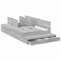 vidaXL Rám postele s úložným prostorem so zásuvkou Sivý Sonoma 120 cm