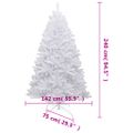 vidaXL Umelý výklopný vianočný stromček so snehovými vločkami 240 cm