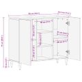 vidaXL Servírovacia skriňa Hnedá 90 x 33,5 x 75 cm Masívne mango drevo