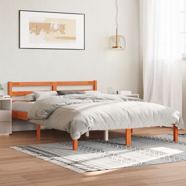 vidaXL Posteľ bez matraca voskovo hnedá 120x190 cm masívna borovica