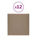 vidaXL Nástenný čelník 12 ks 30 x 30 cm Kapučínová látka