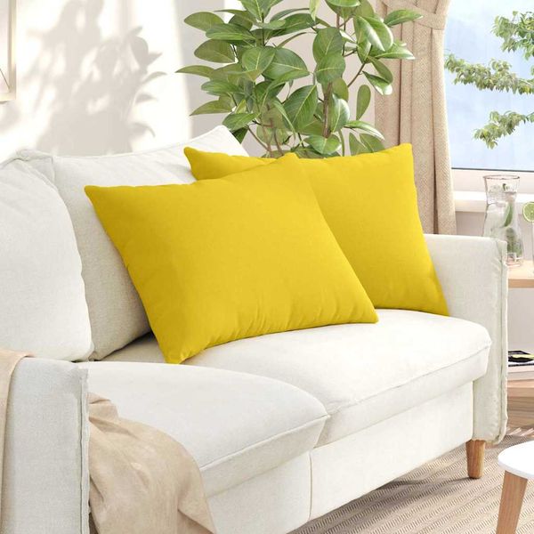 vidaXL Vankúše na pohovku 2 pcs Svetložltá 70 x 50 cm látka