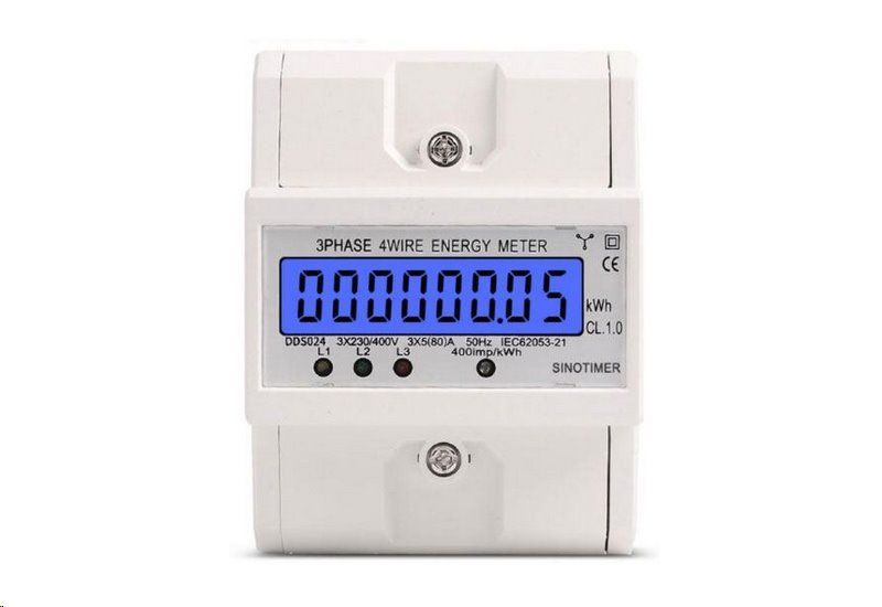 Elektromer 3F na DIN lištu trojfázový DDS024 digitálny