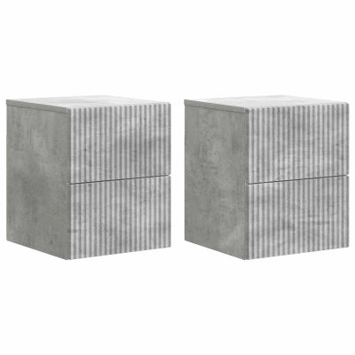 vidaXL Nástenná nočná skrinka 2 pcs Betónovo sivá 33 x 34,5 x 40 cm