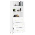 vidaXL Vysoká skrinka biela 69,5x34x180 cm spracované drevo