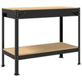 vidaXL Pracovný stôl Čierny 114 x 54 x 91 cm Spracované drevo a kov
