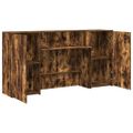 vidaXL Recepčný stôl dymový dub 200x50x103,5 cm kompozitné drevo