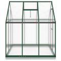 vidaXL Skleník so základovým rámom zelený 169x169x202 cm hliník
