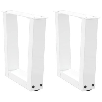 vidaXL Nohy konferenčného stolíka v tvare V, 2 ks, biele, 40 x (30-31,3) cm, oceľové