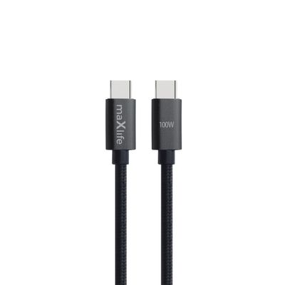 Maxlife MXUC-12 kábel USB-C - USB-C 2,0 m 100W čierny
