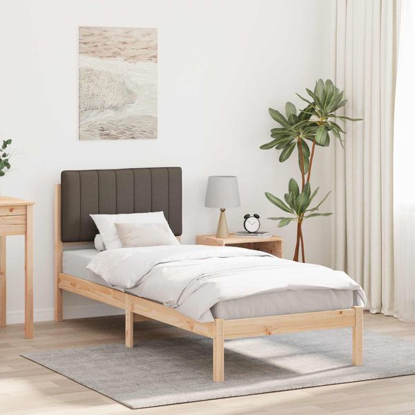 vidaXL Rám postele s čalúneným čelom Sivohnedá 80 x 200 cm