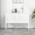 vidaXL Komoda biela 105x35x75 cm oceľ