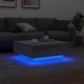 vidaXL Konferenčný stolík s LED svetlami sivý sonoma 80x80x31 cm