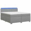 vidaXL Posteľ s boxspringom a matracom a LED Svetlosivá 200 x 200 cm