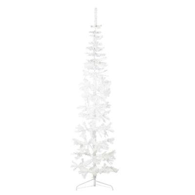 vidaXL Umelý vianočný polovičný stromček s podstavcom biely 210 cm