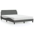 vidaXL Posteľ s matracom Dover tmavosivá 140x190 cm látka