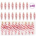 vidaXL Vianočná špirálová guľa 40 ks Červená 3 x 11 cm Plast
