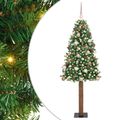 vidaXL Úzky vianočný stromček s 300 LED-i so stojanom Zelená 210 cm