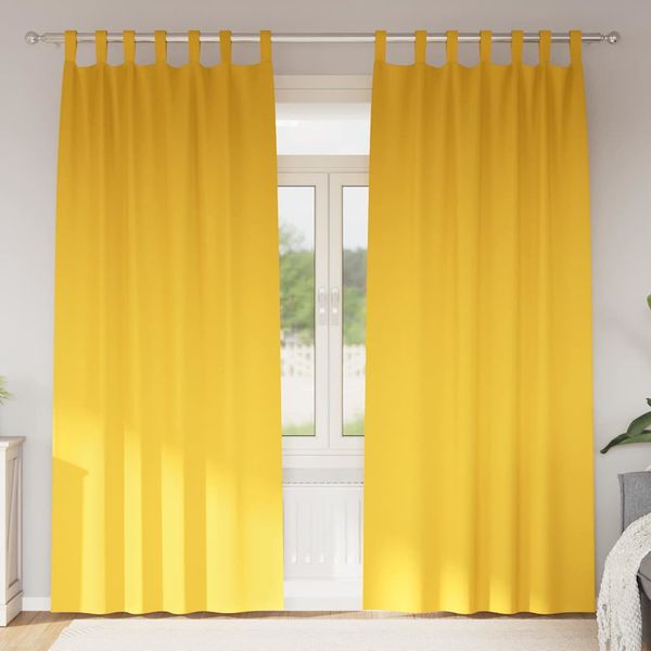 vidaXL Záclony na zatemnenie s krúžkami 2 pcs Horčicová žltá