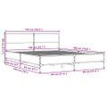 vidaXL Posteľný rám dymový dub 140x190 cm kompozitné drevo a kov