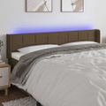 vidaXL Čelo postele s LED tmavohendé 183x16x78/88 cm látka