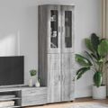 vidaXL Highboard FLORIN 60 x 35 x 182 cm Sivý Sonoma Kompozitné drevo