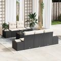 vidaXL Súprava záhradných pohoviek 6 ks Čierna a krémová polyratan