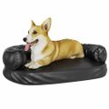vidaXL Ergonomický penový matrac pre psa čierny 75x53 cm umelá koža
