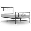 vidaXL Kovový rám postele s čelom a podnožkou čierny 80x200 cm