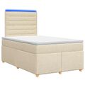 vidaXL Posteľ boxspring s matracom Krémová 120 x 190 cm Látka