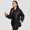 Dámska bunda Puffer Black/Orange - GymBeam, veľkosť M, veľkosť oblečenia M