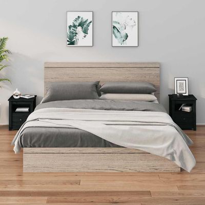 vidaXL Nočné stolíky 2 ks čierne 40x35x49 cm masívne borovicové drevo
