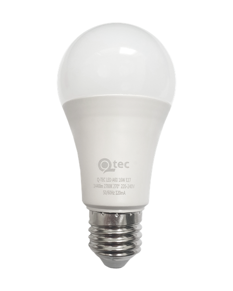 LED žiarovka Qtec 16W 1440lm A60 E27 2700K