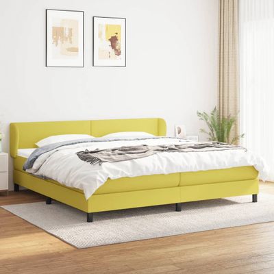 vidaXL Boxspring posteľ s matracom zelená 200x200 cm látka