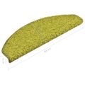 vidaXL Schodové rohože 15 ks 65x21x4 cm zelené polkruhové veľké