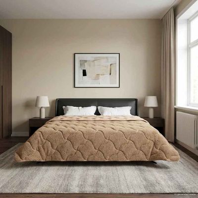 vidaXL Zimný prehoz Sivohnedá 200 x 240 cm Mikrofáza a Teddy fleece