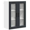 vidaXL Nástenný sklenený kabinet PORTO Čierna 60 x 31 x 80 cm