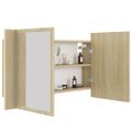 vidaXL LED kúpeľňová zrkadlová skrinka dub sonoma 80x12x45 cm akryl