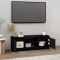 vidaXL TV skrinka s dvierkami čierna 102x30x36 cm