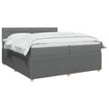 vidaXL Posteľ boxspring s matracom Tmavosivá 200 x 200 cm Látka