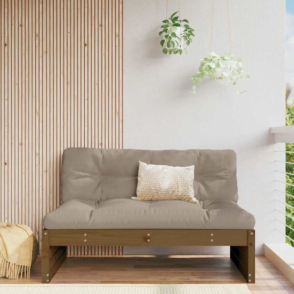 vidaXL Stredová pohovka medovo-hnedá 120x80 cm borovicový masív