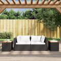 vidaXL Záhradné príručné stolíky 2ks čierne 55x34x37cm polyratan masív