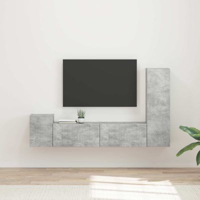 vidaXL Zostava TV skriniek 4 pcs Betónová šedá Kompozitné drevo
