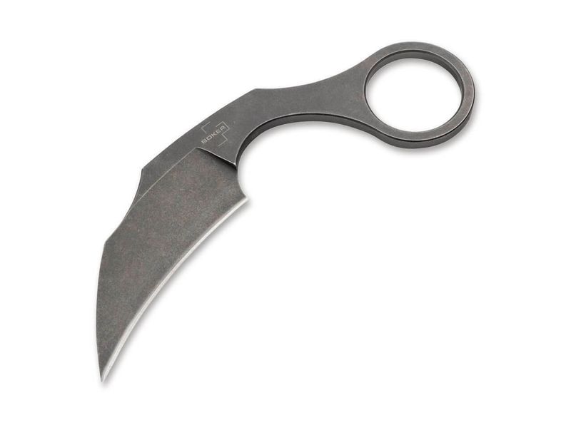 Böker Plus 02BO078 Bad Moon karambit/nôž na krk 6,5 cm, Stonewash, oceľ, puzdro Kydex, retiazka