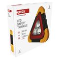 LED výstražný trojuholník, dobíjateľný, COB LED + červená LED