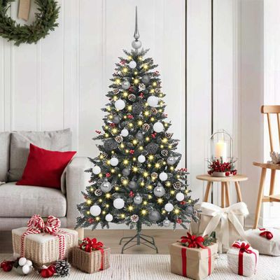 vidaXL Umelý vianočný stromček Zelená 150 cm PVC, plast a oceľ