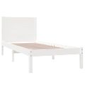 vidaXL Posteľný rám, biely drevený masív 75x190cm malé jednolôžko